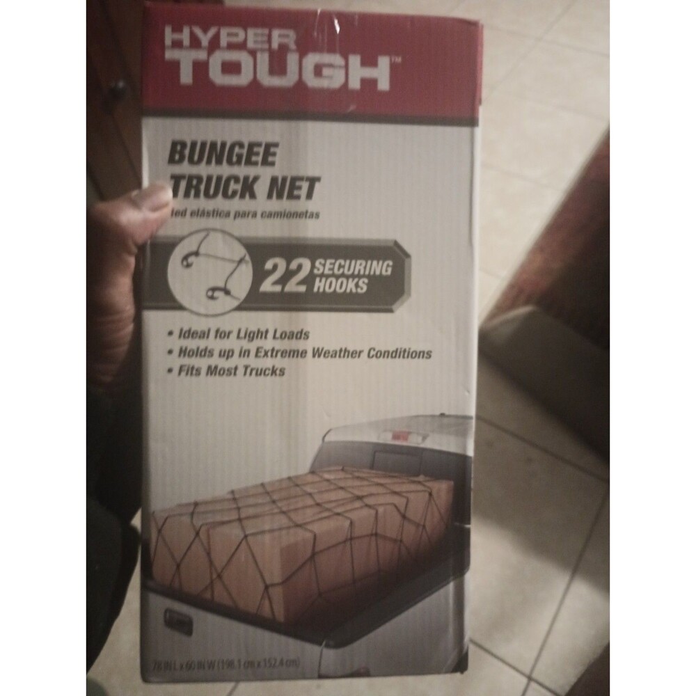 Hyper Tough Bungee Truck Cargo Net for A Truck Bed With 22 Securing Hooks ~